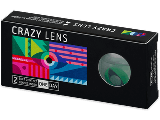 CRAZY LENS - Cat Eye Green - dioptria nélkül napi lencsék (2 db lencse)