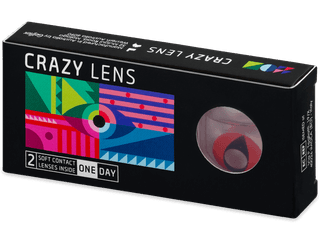 CRAZY LENS - Cat Eye Red - dioptria nélkül napi lencsék (2 db lencse)