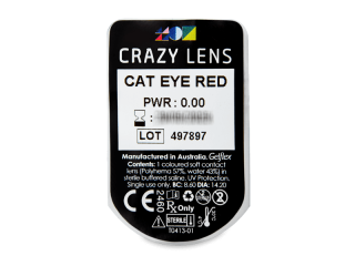 CRAZY LENS - Cat Eye Red - dioptria nélkül napi lencsék (2 db lencse) - Buborékcsomagolás előnézete