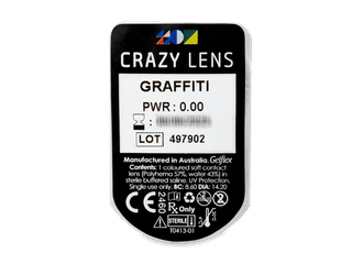 CRAZY LENS - Graffiti - dioptria nélkül napi lencsék (2 db lencse) - Buborékcsomagolás előnézete