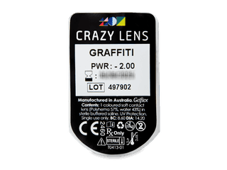 CRAZY LENS - Graffiti - dioptriával napi lencsék (2 db lencse) - Buborékcsomagolás előnézete