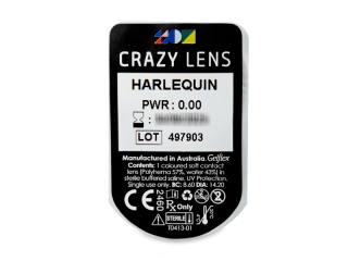 CRAZY LENS - Harlequin - dioptria nélkül napi lencsék (2 db lencse) - Buborékcsomagolás előnézete