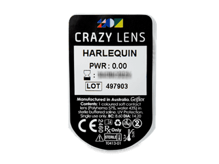 CRAZY LENS - Harlequin - dioptria nélkül napi lencsék (2 db lencse) - Buborékcsomagolás előnézete