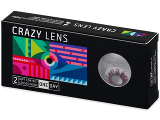 CRAZY LENS - Harlequin Black - dioptria nélkül napi lencsék (2 db lencse)