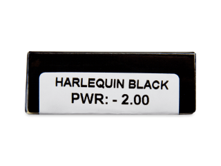 CRAZY LENS - Harlequin Black - dioptriával napi lencsék (2 db lencse) - Paraméterek előnézete