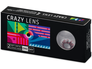 CRAZY LENS - Harlequin Black - dioptriával napi lencsék (2 db lencse) - Coloured contact lenses