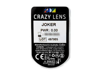 CRAZY LENS - Joker - dioptria nélkül napi lencsék (2 db lencse) - Buborékcsomagolás előnézete