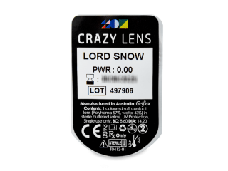 CRAZY LENS - Lord Snow - dioptria nélkül napi lencsék (2 db lencse) - Buborékcsomagolás előnézete