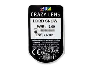 CRAZY LENS - Lord Snow - dioptriával napi lencsék (2 db lencse) - Buborékcsomagolás előnézete