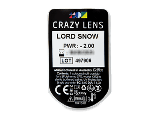 CRAZY LENS - Lord Snow - dioptriával napi lencsék (2 db lencse) - Buborékcsomagolás előnézete