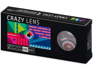 CRAZY LENS - Mad Clown - dioptriával napi lencsék (2 db lencse) - Coloured contact lenses