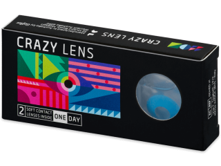 CRAZY LENS - Sky Blue - dioptriával napi lencsék (2 db lencse) - Coloured contact lenses