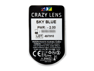 CRAZY LENS - Sky Blue - dioptriával napi lencsék (2 db lencse) - Buborékcsomagolás előnézete