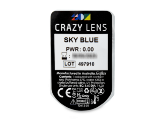CRAZY LENS - Sky Blue - dioptria nélkül napi lencsék (2 db lencse) - Buborékcsomagolás előnézete
