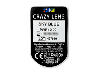 CRAZY LENS - Sky Blue - dioptria nélkül napi lencsék (2 db lencse) - Buborékcsomagolás előnézete