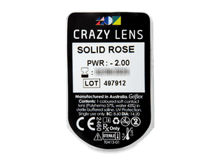 CRAZY LENS - Solid Rose - dioptriával napi lencsék (2 db lencse) - Buborékcsomagolás előnézete