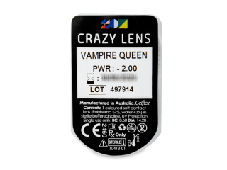 CRAZY LENS - Vampire Queen - dioptriával napi lencsék (2 db lencse) - Buborékcsomagolás előnézete