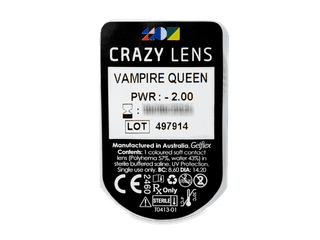 CRAZY LENS - Vampire Queen - dioptriával napi lencsék (2 db lencse) - Buborékcsomagolás előnézete