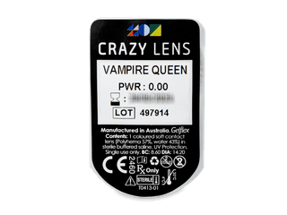 CRAZY LENS - Vampire Queen - dioptria nélkül napi lencsék (2 db lencse) - Buborékcsomagolás előnézete