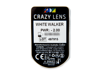 CRAZY LENS - White Walker - dioptriával napi lencsék (2 db lencse) - Buborékcsomagolás előnézete
