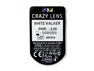 CRAZY LENS - White Walker - dioptriával napi lencsék (2 db lencse) - Buborékcsomagolás előnézete