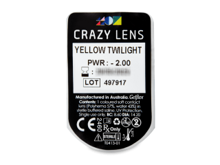 CRAZY LENS - Yellow Twilight - dioptriával napi lencsék (2 db lencse) - Buborékcsomagolás előnézete