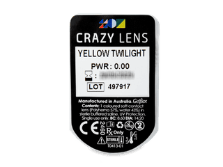 CRAZY LENS - Yellow Twilight - dioptria nélkül napi lencsék (2 db lencse) - Buborékcsomagolás előnézete