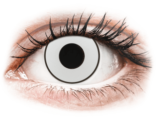 CRAZY LENS - White Black - dioptriával napi lencsék (2 db lencse) - Coloured contact lenses