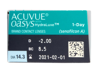 Acuvue Oasys 1-Day with Hydraluxe (30 db lencse) - Paraméterek előnézete