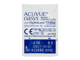 Acuvue Oasys 1-Day with Hydraluxe (30 db lencse) - Buborékcsomagolás előnézete