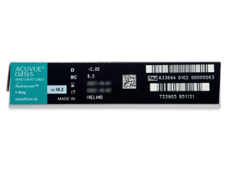 Acuvue Oasys 1-Day with Hydraluxe (90 db lencse) - Paraméterek előnézete