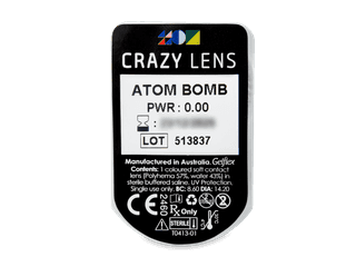 CRAZY LENS - Atom Bomb - dioptria nélkül napi lencsék (2 db lencse) - Buborékcsomagolás előnézete