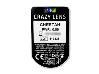 CRAZY LENS - Cheetah - dioptria nélkül napi lencsék (2 db lencse) - Buborékcsomagolás előnézete