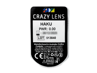 CRAZY LENS - Haku - dioptria nélkül napi lencsék (2 db lencse) - Buborékcsomagolás előnézete