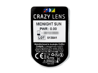 CRAZY LENS - Midnight Sun - dioptria nélkül napi lencsék (2 db lencse) - Buborékcsomagolás előnézete