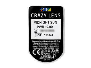 CRAZY LENS - Midnight Sun - dioptria nélkül napi lencsék (2 db lencse) - Buborékcsomagolás előnézete