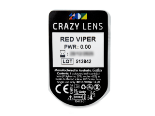 CRAZY LENS - Red Viper - dioptria nélkül napi lencsék (2 db lencse) - Buborékcsomagolás előnézete