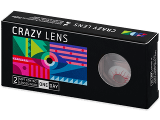 CRAZY LENS - Red Viper - dioptria nélkül napi lencsék (2 db lencse)