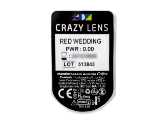 CRAZY LENS - Red Wedding - dioptria nélkül napi lencsék (2 db lencse) - Buborékcsomagolás előnézete
