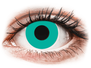 CRAZY LENS - Solid Turquoise - dioptria nélkül napi lencsék (2 db lencse) - Coloured contact lenses