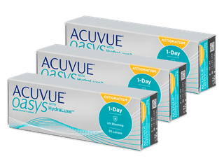 Acuvue Oasys 1-Day with HydraLuxe for Astigmatism (90 lencse) - Tórikus kontaktlencsék