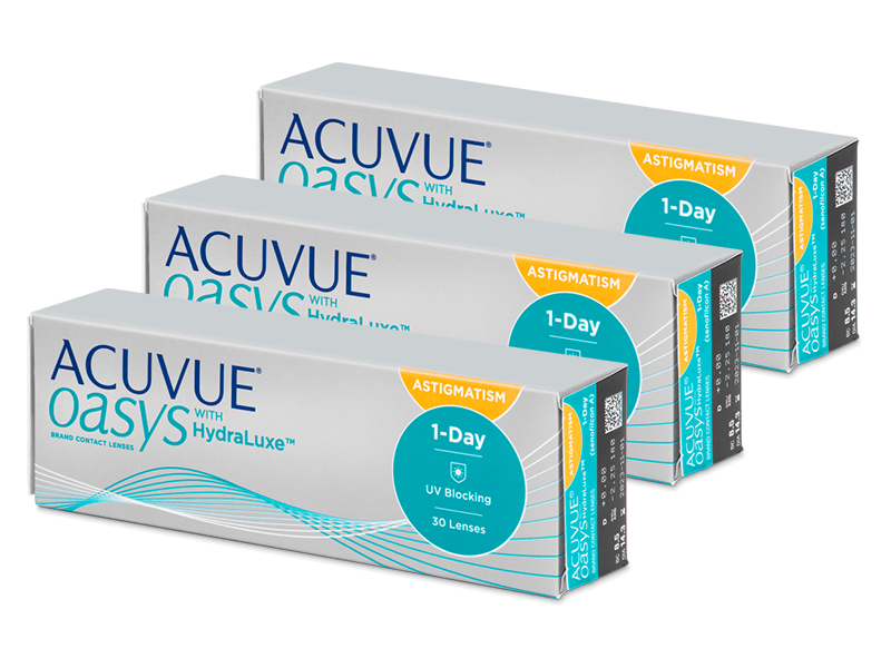 Acuvue Oasys 1-Day with HydraLuxe for Astigmatism (90 lencse) - Tórikus kontaktlencsék