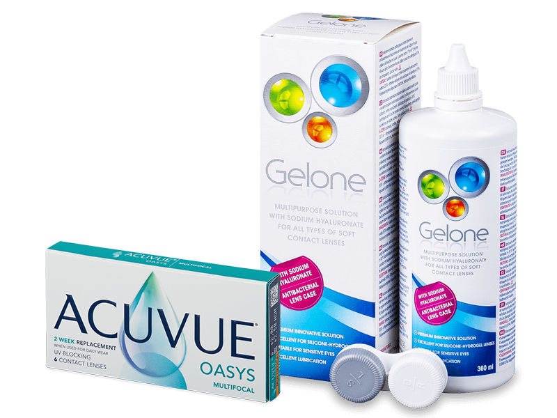 Acuvue Oasys Multifocal (6 db lencse) + 360 ml Gelone ápolószer - Kedvezményes csomag