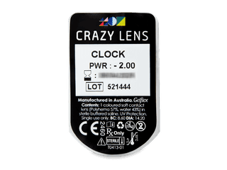 CRAZY LENS - Clock - dioptriával napi lencsék (2 db lencse) - Buborékcsomagolás előnézete