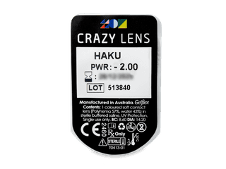 CRAZY LENS - Haku - dioptriával napi lencsék (2 db lencse) - Buborékcsomagolás előnézete