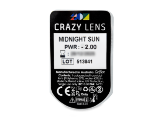 CRAZY LENS - Midnight Sun - dioptriával napi lencsék (2 db lencse) - Buborékcsomagolás előnézete