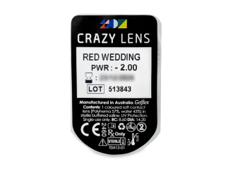 CRAZY LENS - Red Wedding - dioptriával napi lencsék (2 db lencse) - Buborékcsomagolás előnézete