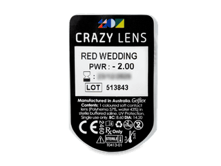 CRAZY LENS - Red Wedding - dioptriával napi lencsék (2 db lencse) - Buborékcsomagolás előnézete