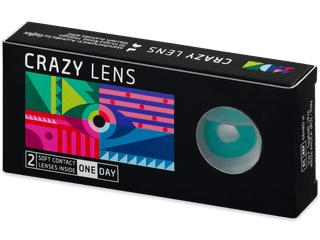 CRAZY LENS - Solid Turquoise - dioptriával napi lencsék (2 db lencse)