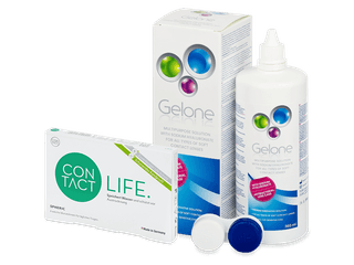 Contact Life spheric (6 db lencse) + Gelone kontaktlencse folyadék 360 ml